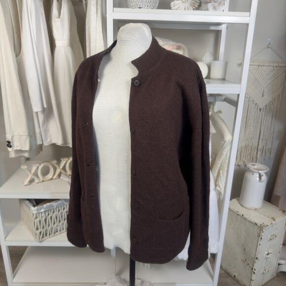 Women’s, men’s, unisex brown button up cardigan sweater #3290 - Picture 2 of 5